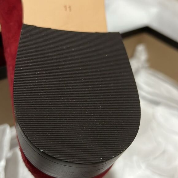 J. Crew ce823 Red Maison ruched loafers suede mismatched sizes 10.5./11 NWT - Picture 12 of 14